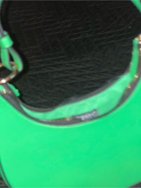 Primark Bright Green Women's Shoulder Bag with Gold-Tone Hardware